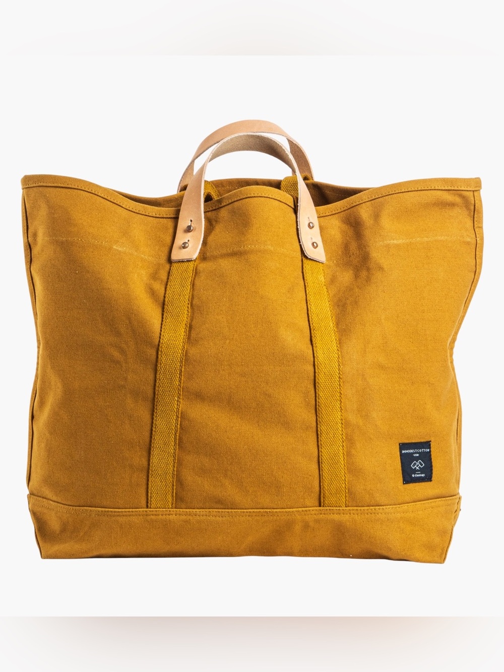 Immodest Cotton Large East West Tote in Mustard Yellow